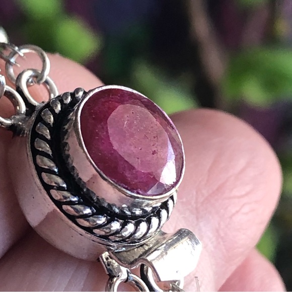 Handcrafted red Czech Pearl genuine ruby gemstone clasp necklace - Picture 11 of 12